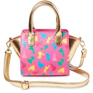 👑 Disney Princess Vinyl Crossbody Bag Magical Silhouette Print + Gold Details ✨